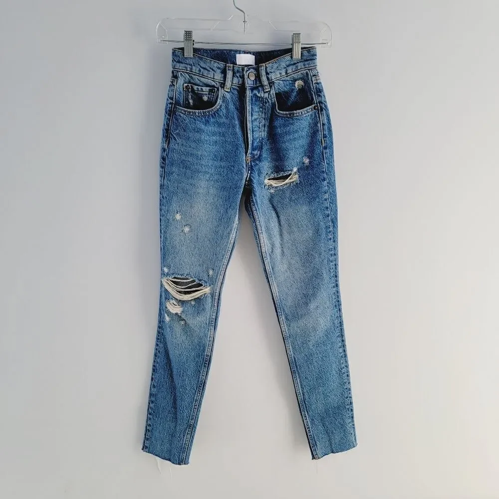 Boyish Revolve Womens 22 Billy Far Country Distressed Button Fly Jeans - Picture 16 of 16